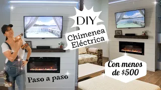 DIY Como hacer una Chimenea fácil con menos de $500 dólares | Chimenea eléctrica | Paso a paso