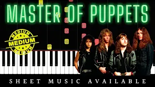 Metallica - Master Of Puppets (Intermediate / Medium Easy Piano Tutorial) - Interlude Only
