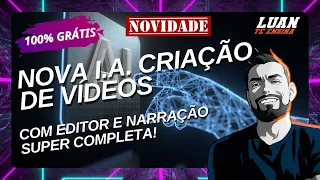 Nova IA para criação de vídeos automáticos 100% Grátis Edição, Narração e Mais! | Tutorial Completo!