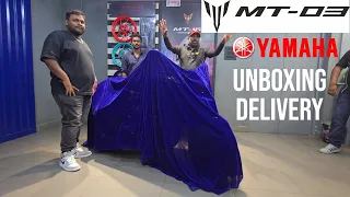 Unboxing of Yamaha R3, MT03 & Delivery of 1st MT03 in AP Telangana