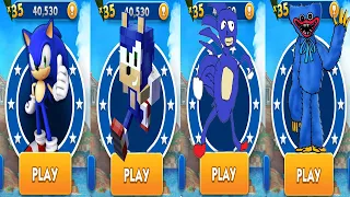 Sonic Dash vs Go Sanic Goo MEME vs Minecraft Sonic Run vs Huggy Waggy - All Characters Unlocked