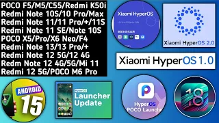 HyperOS 2.0 Confirm/Redmi Note 10/11/12/13/POCO Launcher/HyperOS+Android 15/iOS 18/MIUI 14/Features