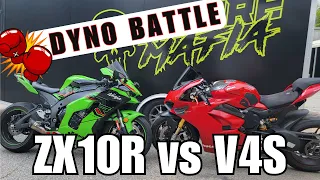 ZX10R vs Ducati V4S Dyno Battle at Moore Mafia - ZX10-R V4 S