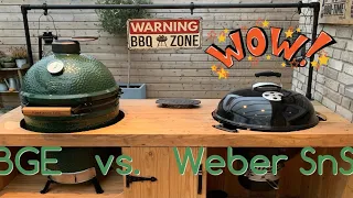 Big Green Egg vs Weber Kettle & SnS