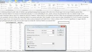 Independent Samples Difference of Means T-Test in Excel 2010 (Unequal Variances)