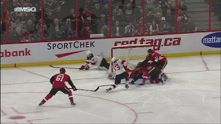 Nico Hischier blasts home first NHL goal in front