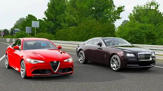Forza 7 Drag race: Rolls Royce Wraith vs Alfa Romeo Giulia Quadrifoglio