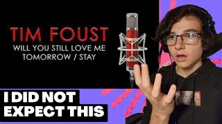 Reacting To Tim Foust singing will you still love me tomorrow/Stay (Jersey boy X Bass)