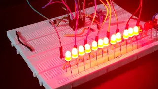 LED Rain Drop Effect chaser using 74HC595 shift register and NE555 timer IC.