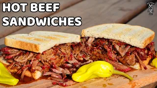 Hot Beef Sandwiches | Smoked Chuck Roast On The Weber Smokey Mountain