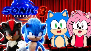 Sonic and Amy watch Sonic the Hedgehog 3 Logo Reveal (2024 Movie)