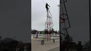 Tallest rideable bicycle looks like a Christmas tree!