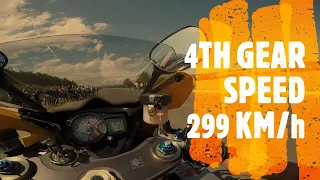 Suzuki Gsxr k7 1000 vs Honda CBR 1000 RR (4th Gear speed 299+ ) GoPro