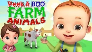 Peek A Boo Song - Learn Farm Animals | Videogyan 3D Rhymes | Kids Songs & Videos For Toddlers