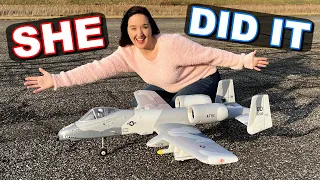 100MPH Twin Motor EDF Jet!!! - Female Pilot Flies E-Flite A-10 Thunderbolt II - TheRcSaylors