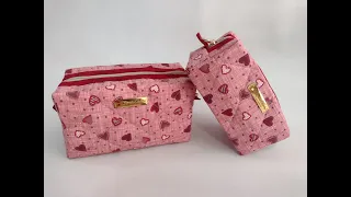 Para INICIANTES: Necessaire BOX com debrum - Usando apenas Fat Quarter