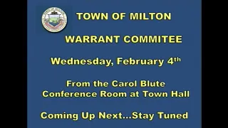 Milton Warrant Committee - February 4th, 2015