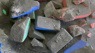 Charcoal topped Dyed Gym Chalk Blocks | Sleep Aid ASMR | Oddly Satisfying