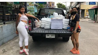 Pattaya Beach Scene |  Cute Pattaya Girls Helping The Needy in Pattaya, Thailand