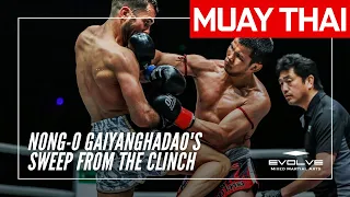 Nong-O Gaiyanghadao's Sweep From The Clinch | Evolve University Muay Thai Master Course