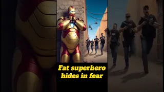 Fat superhero hides in fear 💥 Avengers vs DC All Marvel Characters #avengers #shorts #marvel #viral