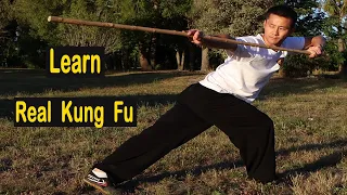Shaolin Kung Fu Yin Yang Bo Staff Form Tutorial - 少林阴阳棍