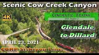 Scenic Cow Creek Canyon Full Northbound Chase (4K) | Siskiyou Line | April 23, 2021 | DJI Inspire 2