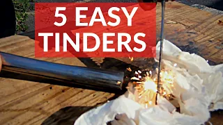 FERRO ROD FIRE LIGHTING- 5 EASY to light TINDERS