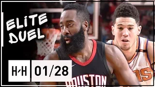 James Harden vs Devin Booker ELITE Duel Highlights (2018.01.28) Suns vs Rockets - TOO GOOD!