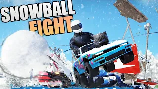 Launching GIANT SNOWBALLS & Crushing Cars! - Wreckfest Snowball Fight UPDATE