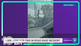 Recorded road rage incident shows man, woman attacking person's car