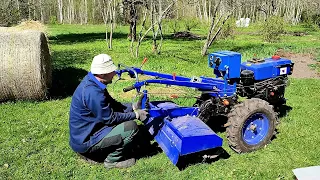 Milling field, two wheel tractor, Motoblock, cultivation, (мотоблок, motoblok)