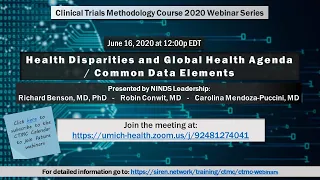 CTMC 2020 Webinar Series: Health Disparities & Global Health Agenda / Common Data Elements