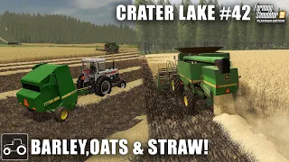 Harvesting Barley & Oats, Baling Straw, Crater Lake #42 Farming Simulator 19 Timelapse