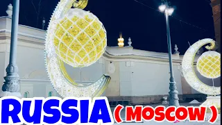 TOURING MOSCOW , Walking Tour at VDNH , Christmas in Moscow, Russia 2022 || Stroll in 4K