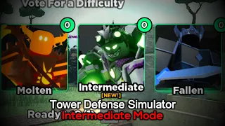 Roblox Tower Defense Simulator - Intermediate Mode (New Gamemode)