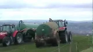 Slurry Spreading with Two Massey Fergusons 2012 Co.Cork