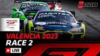LIVE | Race 2 | Valencia | Fanatec GT World Challenge Powered by AWS (English)