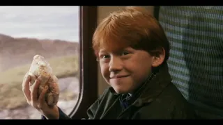 Harry conoce a Ron en el tren de Hogwarts