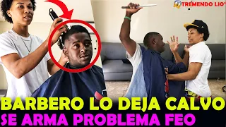 Barbero lo dejó calvo y casi termina APUÑ4L4DO ¡nunca pensé esto! (Broma con cámara oculta)