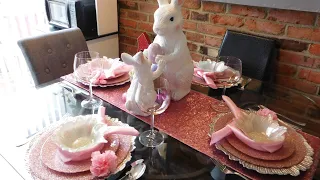 GLAM SPRING/EASTER TABLESCAPE USING BLUSH PINK🐇💖💎🌺