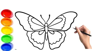 How to draw butterfly drawing video ||Beautiful butterfly video step by step || titli draw