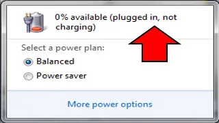 Laptop battery plugged in, not charging windows 7