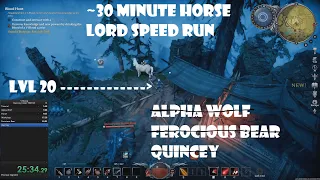 V Rising Horse Lord Legendary Lvl 20 Speed Run: Alpha Wolf - Ferocious Bear - Quincey all in ~30min