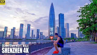 Shenzhen Night Walk | Shenzhen Talent Park And Shopping Area | Guangdong, China | 4K HDR | 深圳人才公园