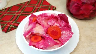 Капуста пелюстка - БЫСТРЫЙ рецепт вкусной маринованной капусты со свеклой