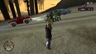 GTA  San Andreas - YETI hunt with Groves | MODS Gameplay |