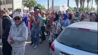 شوفو أضخم مسيرة في المغرب من مدينة سيدي بنور  لاسقاط النظام الأساسي الجديد