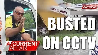 Garbage man busted dumping on lawn | A Current Affair Australia