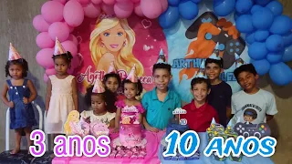 Aniversário da Rebecca 3 anos e Arthur 10 anos | só um bolinho| Diário da minha vida- Erika Silva